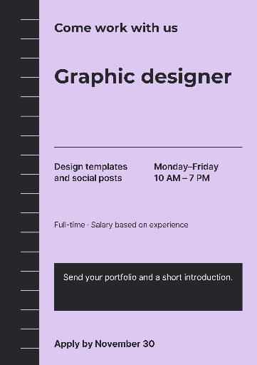 Graphic designer recruitment poster