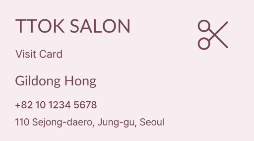 Salon visit card