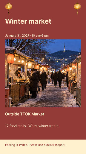 Winter market invitation