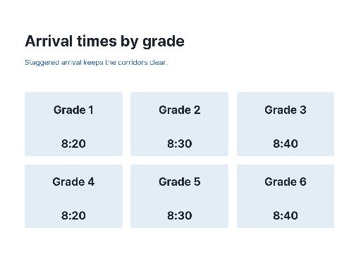 Staggered school arrival times
