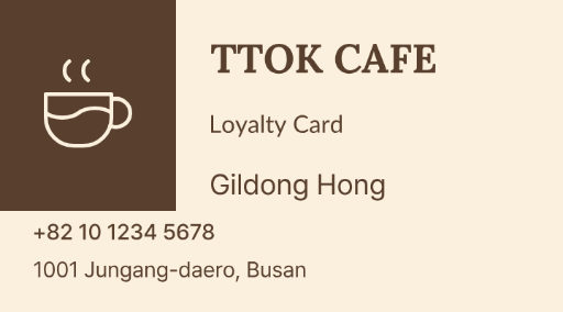 Cafe loyalty card