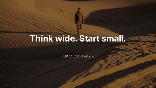 Think wide desert presentation cover