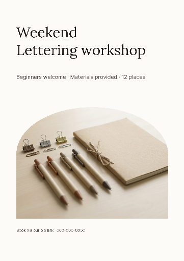 Weekend lettering workshop poster