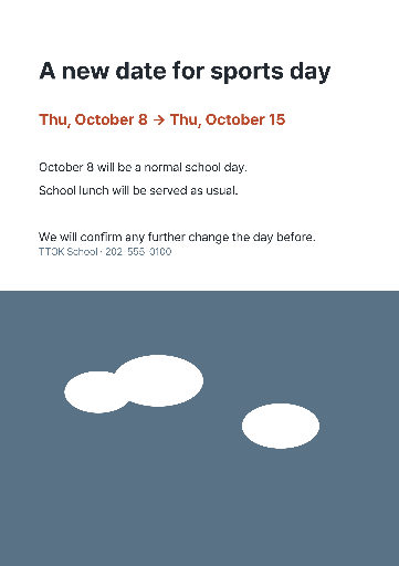Sports day rain postponement notice