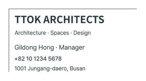Architecture business card