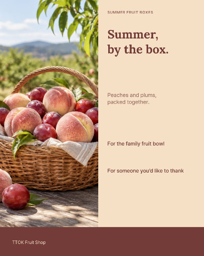 Summer peach and plum boxes