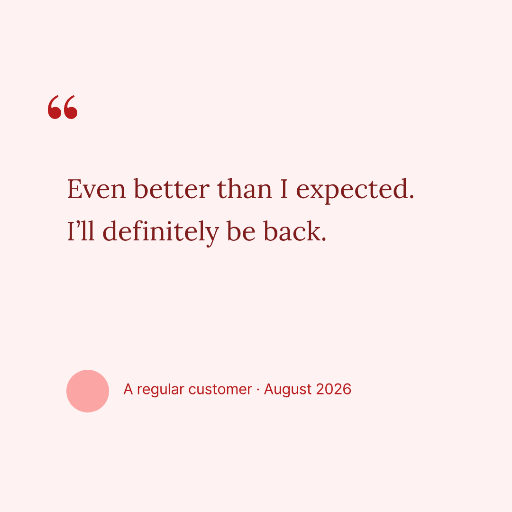 Customer testimonial quote