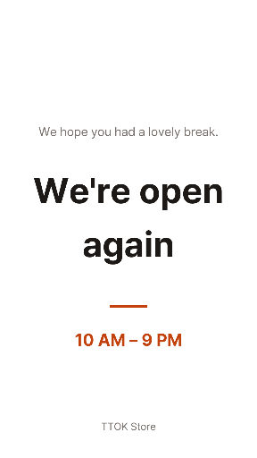 Back from the holidays reopening story