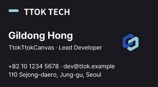 Charcoal and blue tech business card