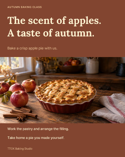 Autumn apple pie baking class