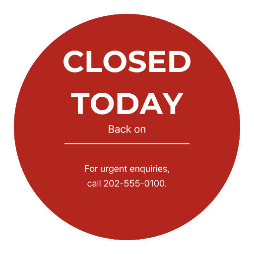 Closed today round notice