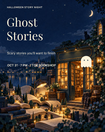 Halloween ghost story reading poster