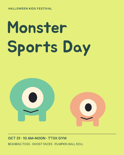 Little monster sports day poster
