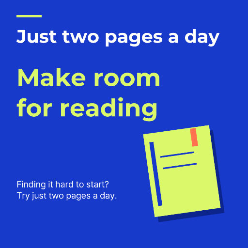 Two pages a day reading habit carousel