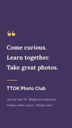Photography club recruitment story