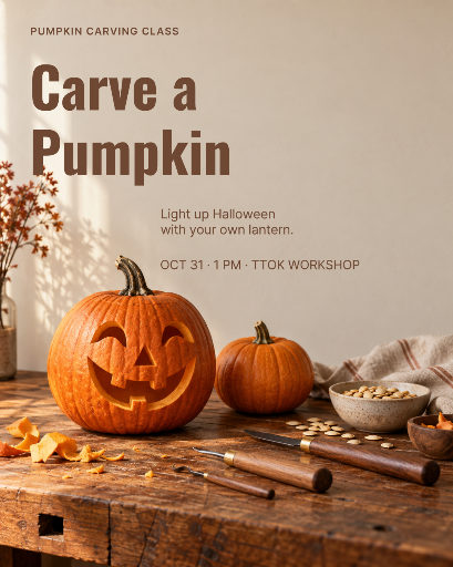 Pumpkin carving workshop poster