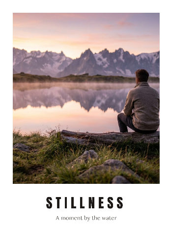 Stillness by the lake travel postcard