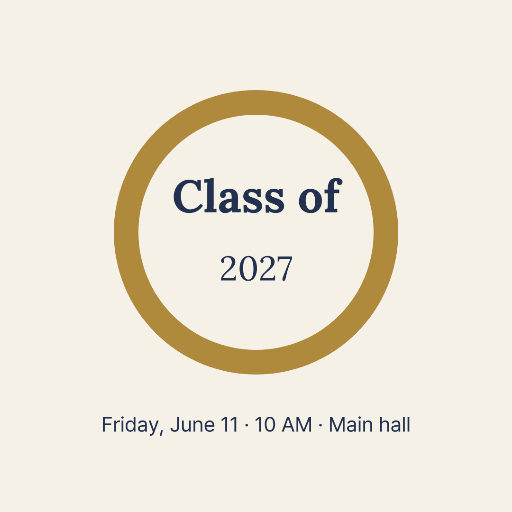 Class of 2027 graduation invitation