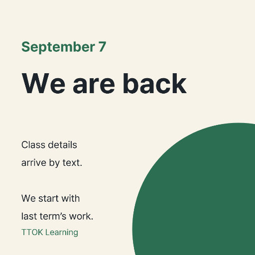 New term class announcement