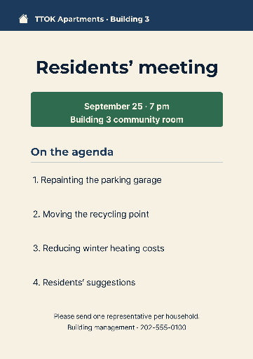 Residents’ meeting notice