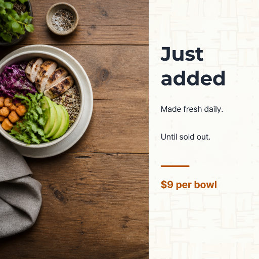 New weekly lunch bowl special
