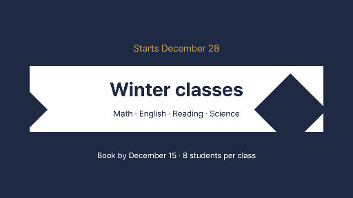 Winter classes ribbon announcement