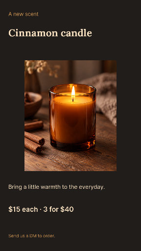 Cinnamon candle product story