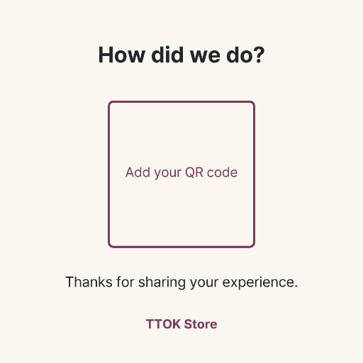 Customer review QR sticker