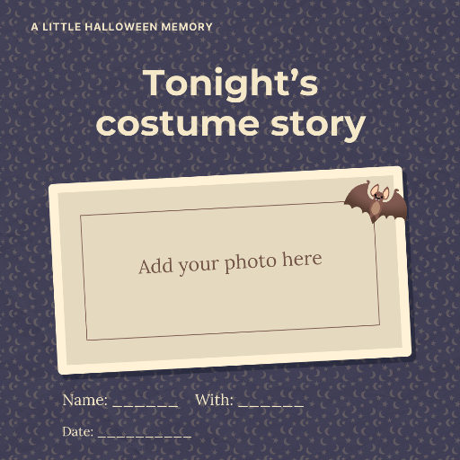 Halloween costume photo scrapbook page