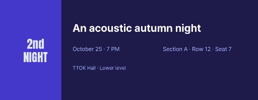 Acoustic concert landscape ticket