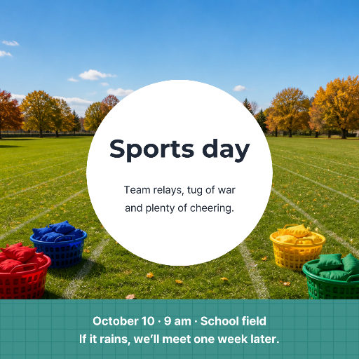 School sports day invitation