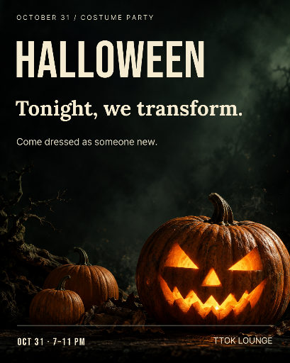 Halloween costume party poster