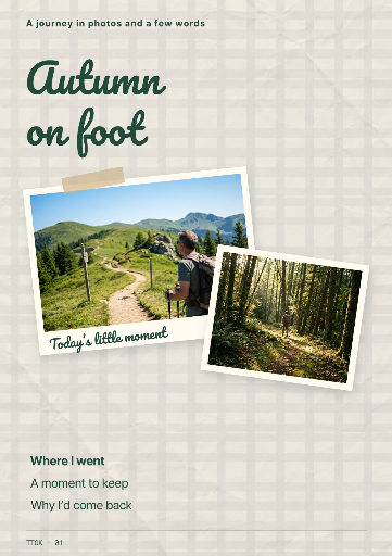 Autumn travel journal photo pages